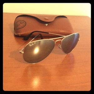 Ray-Ban polarized aviator mirror sunglasses